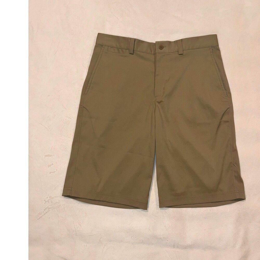 Nike Dri-FIT Mens Golf Shorts Khaki Tan Size 30 Flat Front Performance (382)